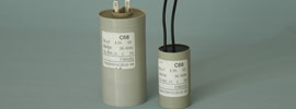 Metallized polypropylene film AC motor capacitor (cylindrical, plastic shell)