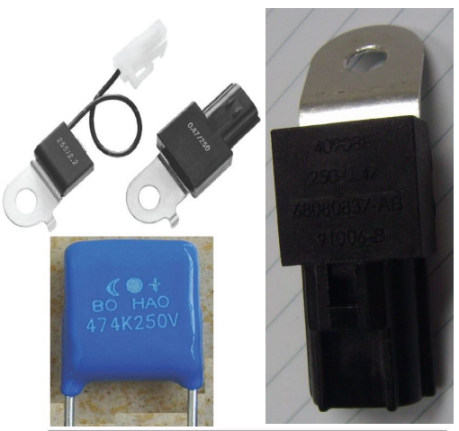 Car ignition noise prevention capacitor